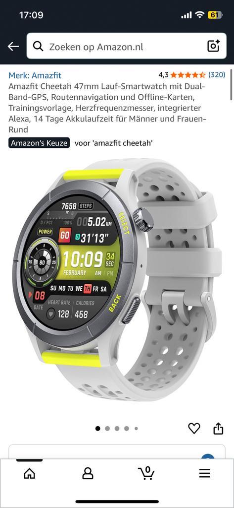 Amazfit Cheetah smartwatch, Sieraden, Tassen en Uiterlijk, Smartwatches, Nieuw, Ophalen of Verzenden