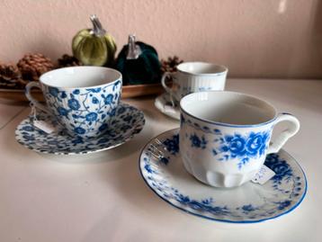 Blauw Wit Kop en Schotel Set (3 stuks) beschikbaar voor biedingen