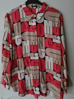 Blouse, zwart koraal beige, merk Opus maat 44 100% viscose, Ophalen of Verzenden, Zo goed als nieuw, Maat 42/44 (L)