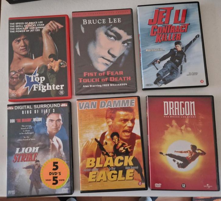 Kung Fu & Vechtfilms - 6 DVD's in Goede Staat, Cd's en Dvd's, Dvd's | Actie, Ophalen of Verzenden