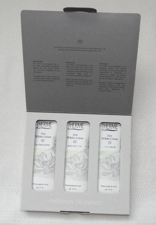 Therme geschenkverpakking welnessbox, zen white lotus, Sieraden, Tassen en Uiterlijk, Uiterlijk | Lichaamsverzorging, Nieuw, Bad & Douche