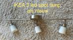 Ikea 3 spot lamp ( led) in prima staat, rvs rails is 76 cm l, Led, Ophalen of Verzenden, Zo goed als nieuw