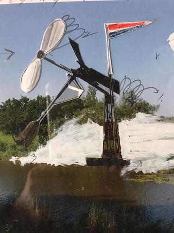 Han Bennink, collage, ontwerp De Transplantmolen beschikbaar voor biedingen