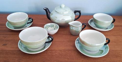 Antiek theeservies parelmoer, Antiek en Kunst, Antiek | Servies compleet, Ophalen of Verzenden
