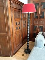 Houten Vloerlamp met een velvet kap rood, Ophalen, Gebruikt, Hout, 150 tot 200 cm