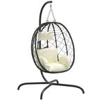 Hangstoel + standaard egg eenpersoons swing GRATIS BEZORGD, Huis en Inrichting, Hangstoel, Verzenden, Zwart, Nieuw