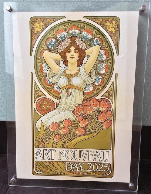 Alphonse Mucha Wereld Art Nouveau dag 2025 Poster, Antiek en Kunst, Kunst | Litho's en Zeefdrukken, Verzenden