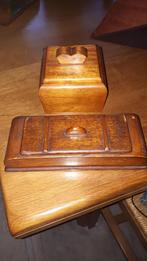 Vintage art deco doosjes in beukenhout, Antiek en Kunst, Ophalen of Verzenden