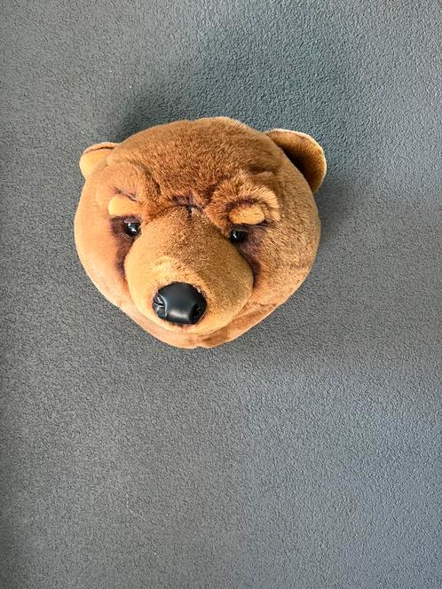 Te koop: Stoere berenkop voor in de kinderkamer, Kinderen en Baby's, Speelgoed | Knuffels en Pluche, Zo goed als nieuw, Overige typen