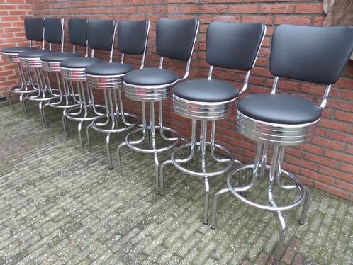 FIFTIES SIXTIES AMERIKAANSE BARKRUKKEN BEL AIR BAR TAFEL, Huis en Inrichting, Barkrukken, Zo goed als nieuw, 60 tot 90 cm, Metaal
