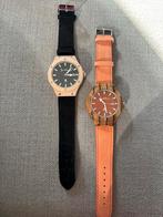 Burnwoods original houten horloge., Sieraden, Tassen en Uiterlijk, Overige merken, Overige materialen, Leer, Polshorloge