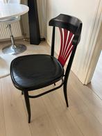 Vintage frans stoel rood met zwart hout, Ophalen, Zo goed als nieuw, Eén, Rood