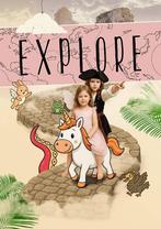 Kinderkamer / babykamer poster ‘Explore’ - Roze - A3 €19,95, Nieuw, Ophalen of Verzenden, Wanddecoratie, Info@mooody.nl