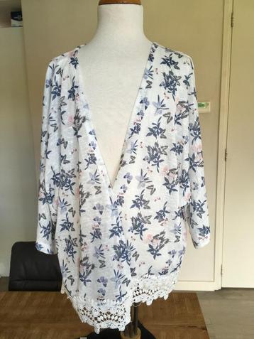 DOROTHY PERKINS omslag vestje wit / blauw NIEUW maat L D25 beschikbaar voor biedingen