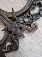 Dubbele fotolijst met standaard, met glas, antiek 1906., Ophalen of Verzenden