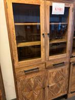Vitrine kast teak hout massief ! Uitverkoop, Ophalen, 100 tot 150 cm, Nieuw, 150 tot 200 cm