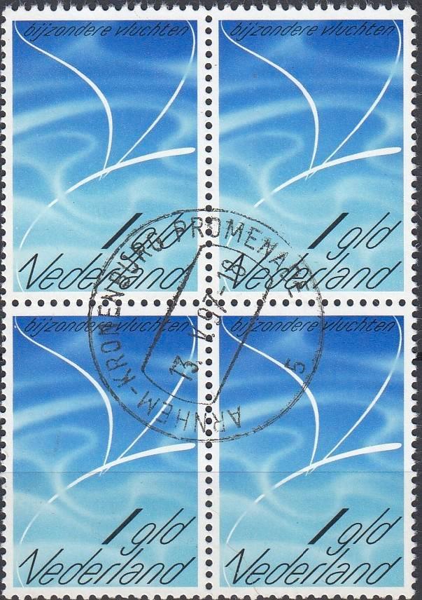 Nederland- 1966 - Luchtpost - Blokje van 4 - NVPH LP-16 - G, Postzegels en Munten, Postzegels | Nederland, Gestempeld, Na 1940