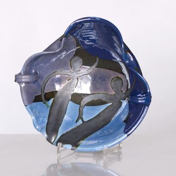 ✅ THOMAS BUXO keramiek sierkom Picasso stijl retro ca. 1960 beschikbaar voor biedingen