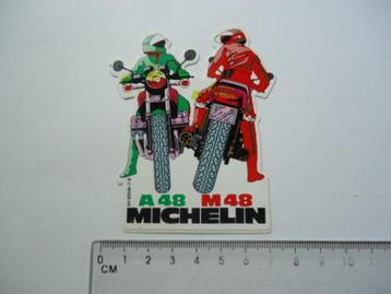 sticker oud Michelin motorfiets motor banden retro strip art beschikbaar voor biedingen