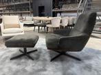 Minotti Coley soft lounge chair + Ottoman fabric G Lousiana, Ophalen of Verzenden, Zo goed als nieuw, Rond, Stof