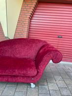 , Dieprood Fluweel, Luxe Chaise Longue, Huis en Inrichting, Banken | Sofa's en Chaises Longues, Ophalen of Verzenden, Eenpersoons