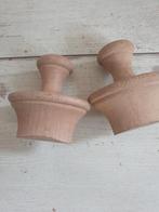 Twee antieke oude deur knoppen van hout, Ophalen of Verzenden