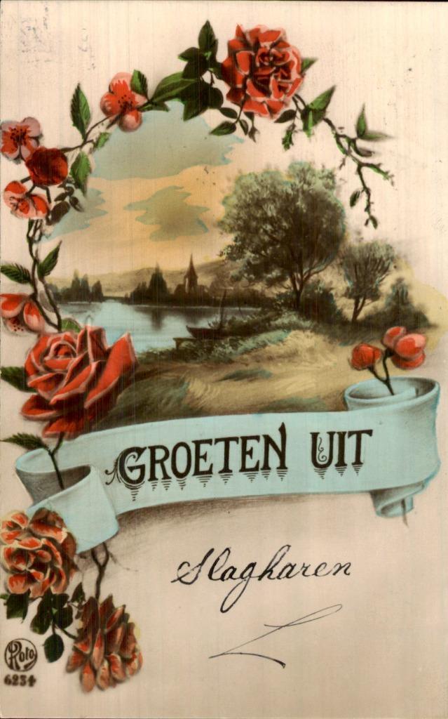 Groeten uit Slagharen, Verzamelen, Ansichtkaarten | Nederland, Gelopen, Overijssel, Voor 1920, Ophalen of Verzenden
