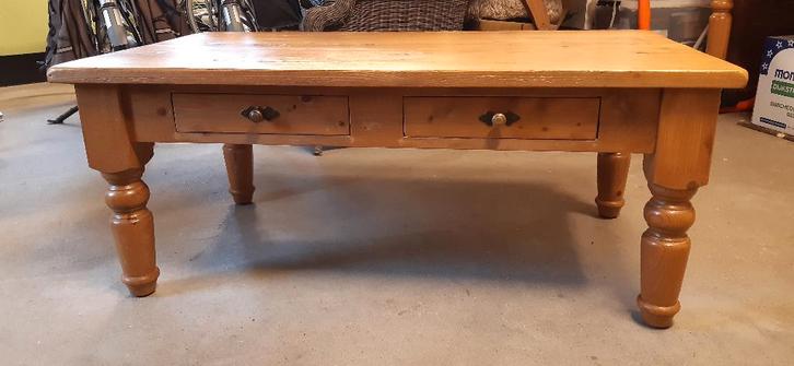 salontafel, Huis en Inrichting, Tafels | Salontafels, Gebruikt, Minder dan 50 cm, 50 tot 100 cm, 100 tot 150 cm, Rechthoekig, Grenenhout