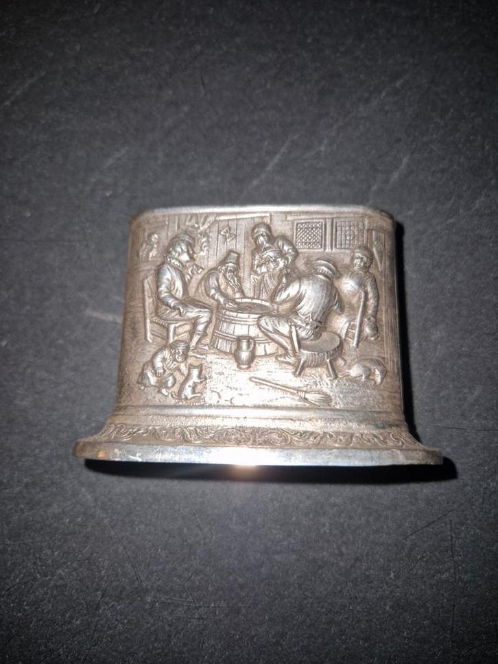 Verzilveren sigaretten houder, Antiek en Kunst, Antiek | Tin, Ophalen of Verzenden