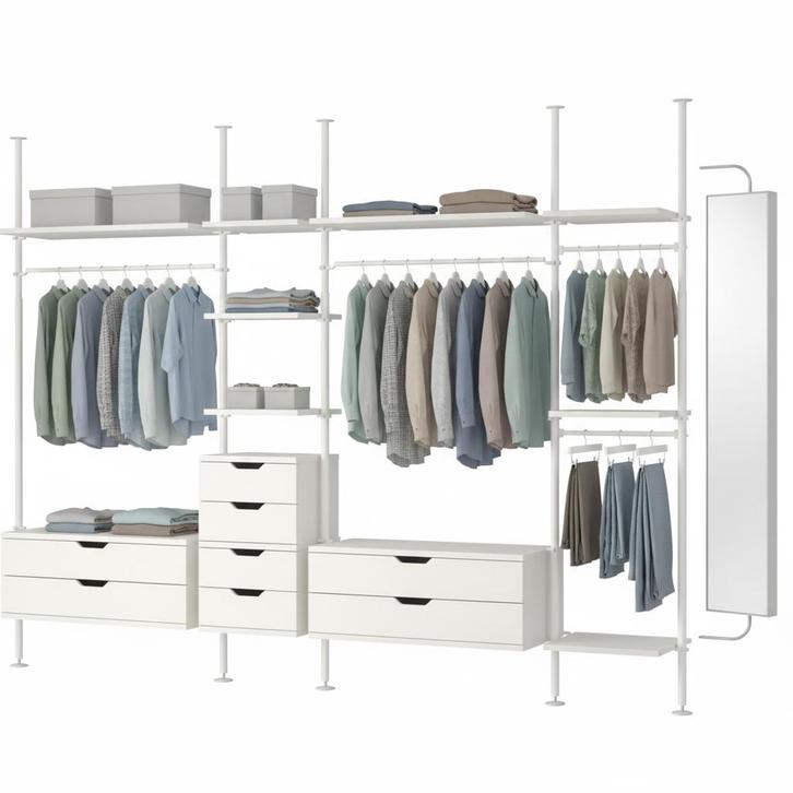 IKEA STOLMEN Stellingkast Kledingkast max 4.95 m, Huis en Inrichting, Kasten | Kledingkasten, Zo goed als nieuw, 100 tot 150 cm