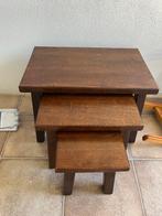 Bijzettafeltjes (nesttafels) eiken 3 stuks, Huis en Inrichting, Tafels | Bijzettafels, Ophalen, Minder dan 45 cm, Minder dan 55 cm