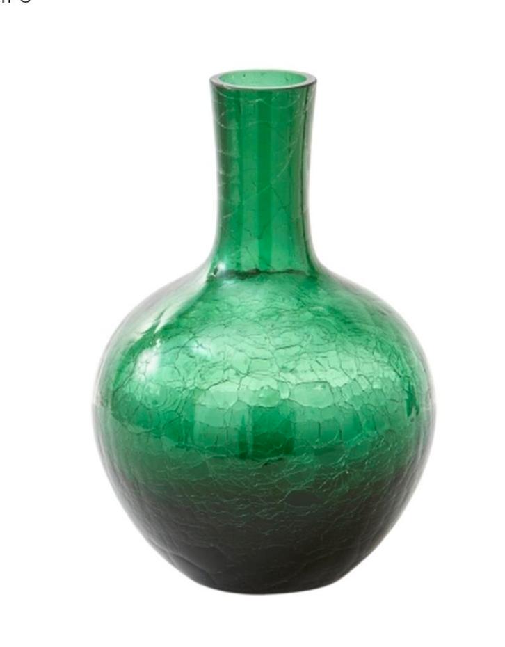 Nieuwe vaas 'Ball body crackled glass green small', Huis en Inrichting, Woonaccessoires | Vazen, Nieuw, Groen, Minder dan 50 cm