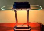 Art Deco MCM Messing & Glass Bankiers lamp, Huis en Inrichting, Lampen | Tafellampen, Ophalen of Verzenden, Gebruikt, Minder dan 50 cm