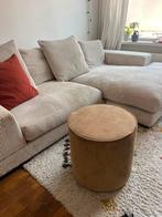 Bruine ribfluwelen poef, Ophalen, Zo goed als nieuw