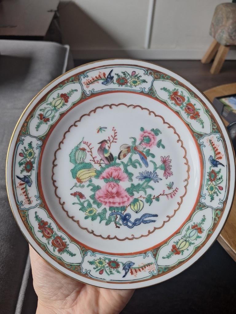 Antiek Japans bord - Fazant & Pioenroos, 1930, Ophalen of Verzenden