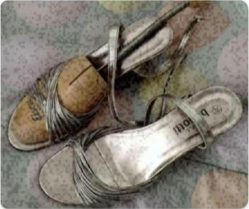 Zilverkleurige open schoenen sleehak; 39; Gina Benotti, Kleding | Dames, Schoenen, Zo goed als nieuw, Schoenen met hoge hakken