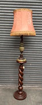 Vintage Groene Onyx Tafellamp met Klassieke Lampenkap, Ophalen