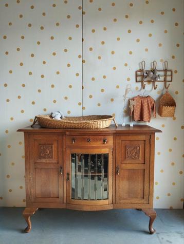 Vintage dressoir Queen Ann / Art Deco / massief eikenhout  beschikbaar voor biedingen