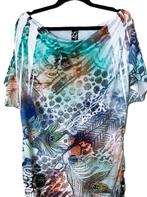 DUTCH DIVA jurk met pauwen en strass - Heel apart!!!, Kleding | Dames, Maat 42/44 (L), Zo goed als nieuw, Dutch Diva, Onder de knie