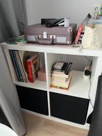 Ikea Kasje, 4 vakken en 2 zwarte op opbergbakken  van stof, Ophalen, Gebruikt, 50 tot 100 cm, Minder dan 100 cm