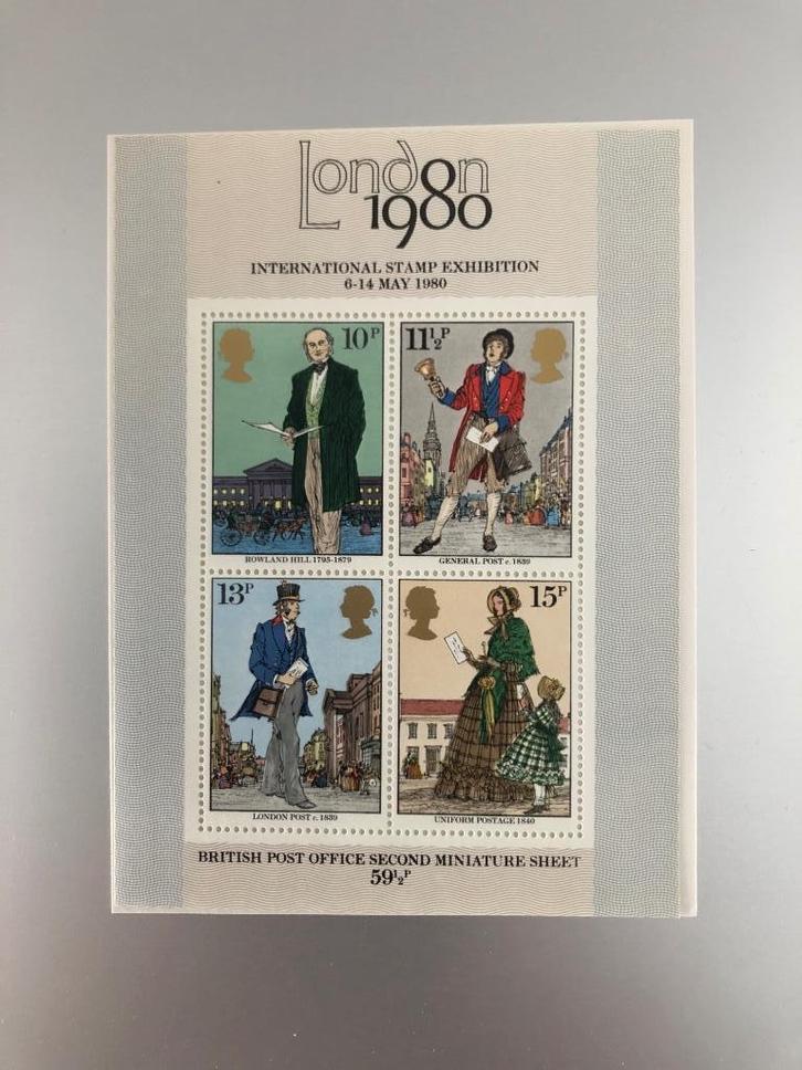 Blok Engeland in mapje, London 1980, postfris., Postzegels en Munten, Postzegels | Europa | UK, Postfris, Ophalen of Verzenden