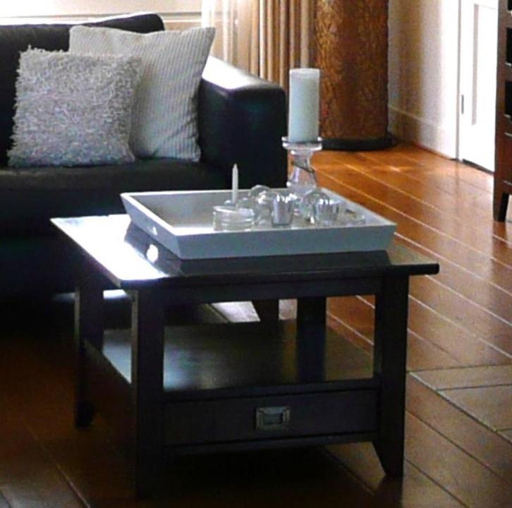 salontafel, Huis en Inrichting, Tafels | Salontafels, Gebruikt, Minder dan 50 cm, 50 tot 100 cm, 50 tot 100 cm, Rechthoekig, Kersenhout