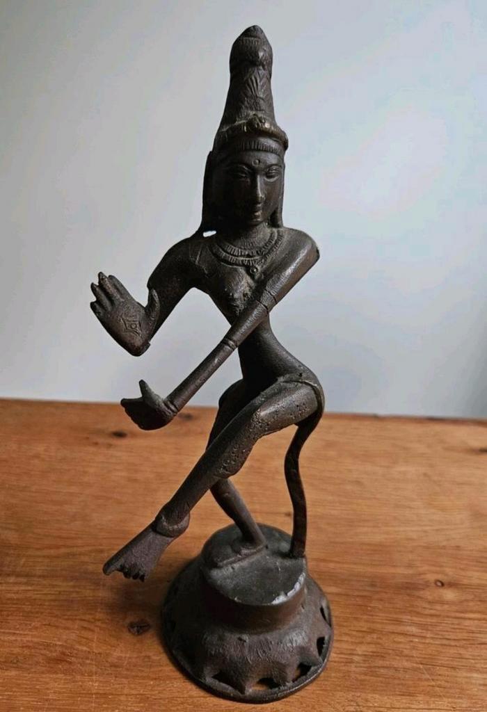 Antiek Bronzen Pavratie Beeldje - Hindoeïstisch, Antiek en Kunst, Kunst | Niet-Westerse kunst, Ophalen of Verzenden