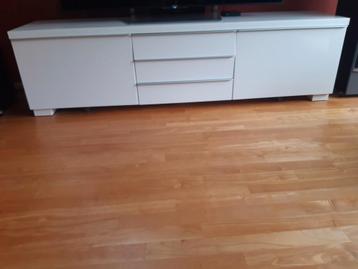 TV kast, type Besta Burs, hoogglans, wit, 180 x 50 x 40 cm