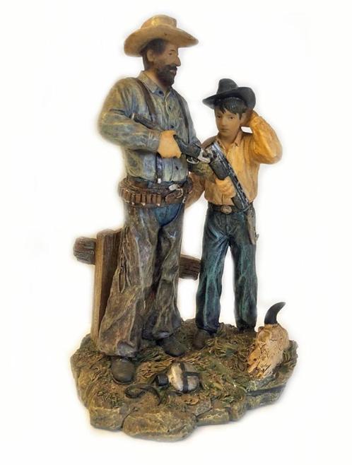 Vintage cowboy beelden; vader en zoon voor verzameling, Verzamelen, Beelden en Beeldjes, Zo goed als nieuw, Mens, Verzenden