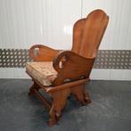 Antieke (?) Vintage massief houten fauteuil brutalist, Huis en Inrichting, Fauteuils, Ophalen, Gebruikt, Hout, Vintage design Mid Century jaren 30 40 50 60 70