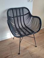 Rotan eetkamerstoel zwart, Ophalen, Zo goed als nieuw, Zwart, Eén