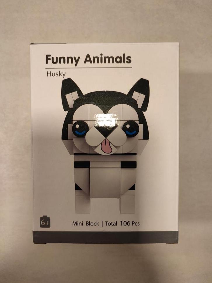 Funny Animals Husky Mini Blocks, Kinderen en Baby's, Speelgoed | Bouwstenen, Ophalen of Verzenden