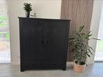 Zwart gebeitste teakhouten kast, Ophalen, 25 tot 50 cm, Teakhout, 150 tot 200 cm