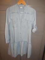 G361 Esqualo mt 36 jurk denim roezels, Esqualo, Zo goed als nieuw, Knielengte, Maat 36 (S)